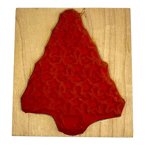 LOT OF 7 Christmas Holidays Wood Mounted Rubber Stamps Nutcracker Tree Wreath - Picture 9 of 15